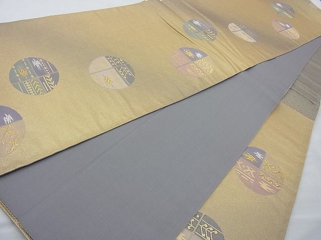 平和屋着物◎六通柄袋帯 優美 金銀糸 逸品 BAAI6893cm