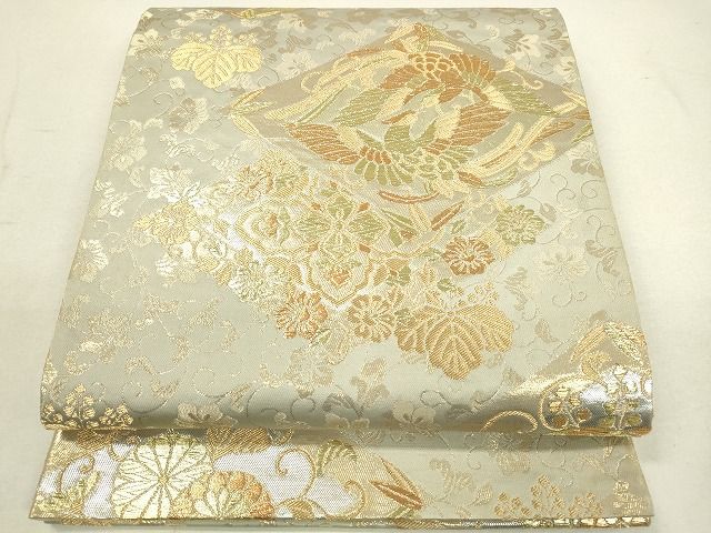 平和屋着物◎六通柄袋帯 向かい鳳凰花文 金銀糸 逸品 DAAG7811rt