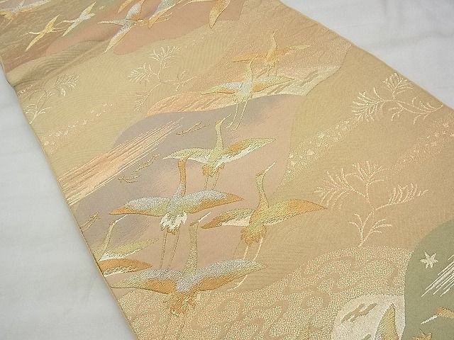 平和屋着物◎六通柄袋帯 遠山瑞翔文様 金銀糸 逸品 BAAI5675qt