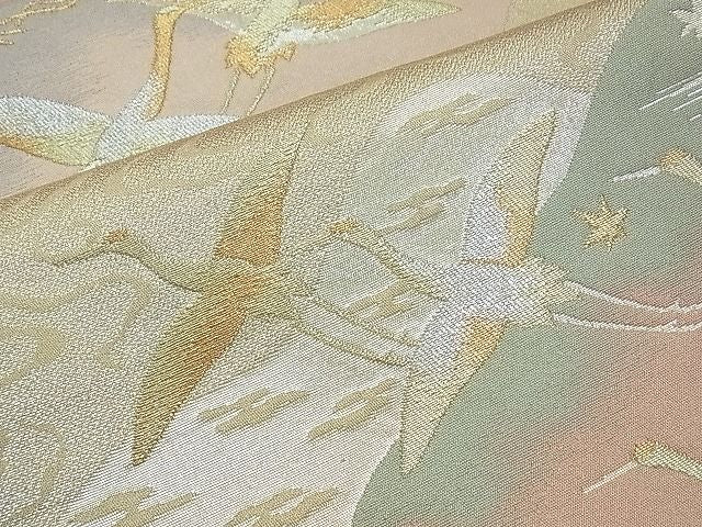 平和屋着物◎六通柄袋帯 遠山瑞翔文様 金銀糸 逸品 BAAI5675qt