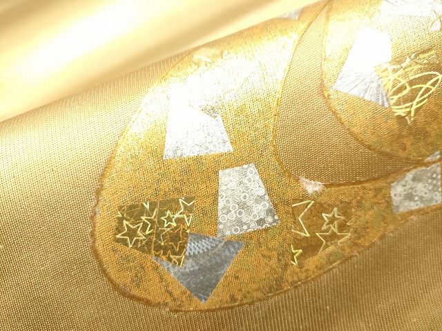 平和屋着物■六通太鼓柄袋帯 流水箔散らし 金銀彩 逸品 CAAH9282hy