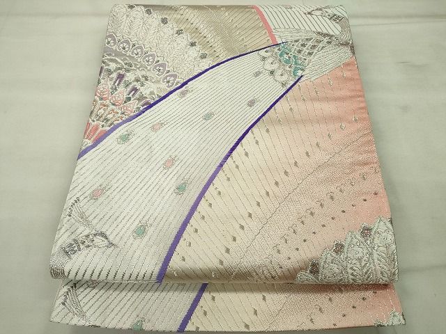 平和屋着物◎両面全通柄袋帯 孔雀文 金銀糸 逸品 CAAE7417in