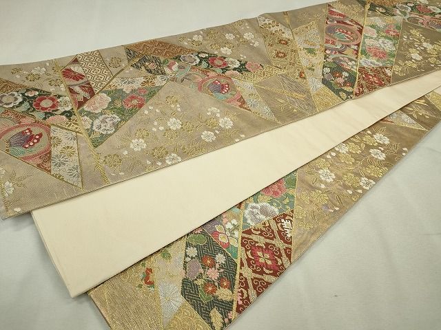 平和屋着物◎六通柄袋帯 花鳥丸文 金銀糸 逸品 CAAE7469in