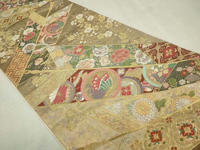 平和屋着物◎六通柄袋帯 花鳥丸文 金銀糸 逸品 CAAE7469in