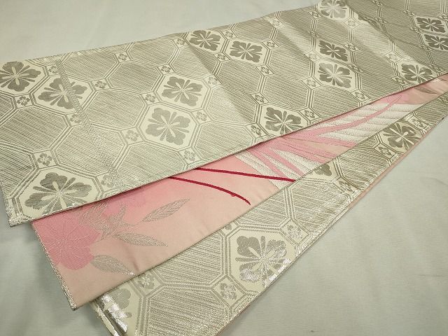平和屋着物◎両面全通柄袋帯 花鳥文 金銀糸 逸品 CAAE7456in