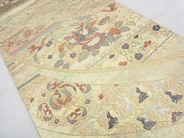 平和屋着物◎六通柄袋帯 唐織 鳳凰名物裂 金銀糸 逸品 BAAJ0447qt