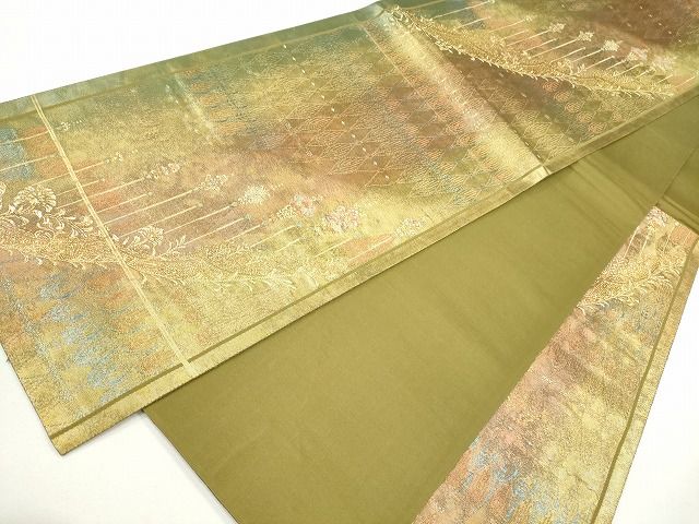 平和屋着物■六通柄袋帯 花唐草文 麗光箔 逸品 CAAG2614eg