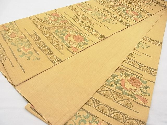 平和屋着物◎六通柄袋帯 明日香 花鳥唐草文 逸品 BAAI9421sa