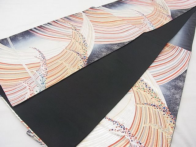 平和屋着物◎六通柄袋帯 唐織 立波文様 金銀糸 逸品 BAAI9432sa