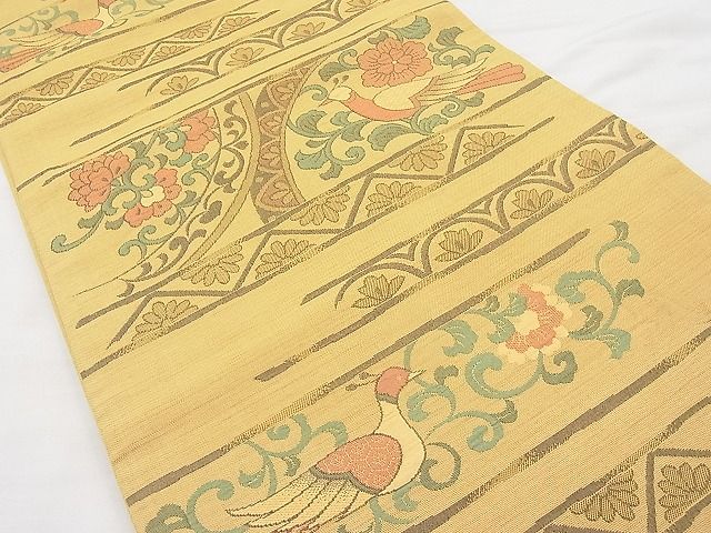 平和屋着物◎六通柄袋帯 明日香 花鳥唐草文 逸品 BAAI9421sa