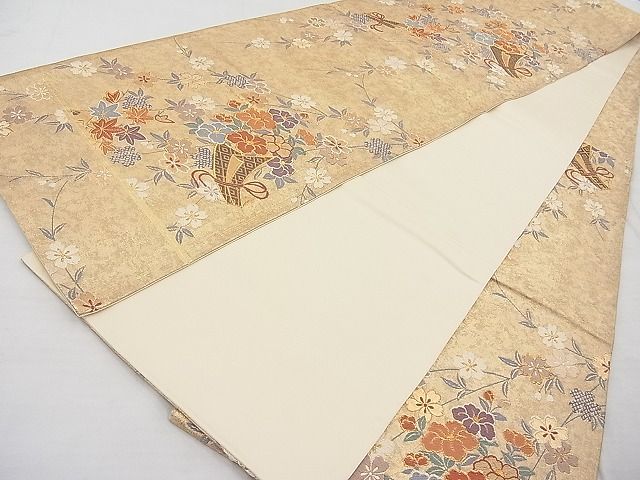 平和屋着物◎六通柄袋帯 唐織 束ね熨斗枝花文 金糸 鈴乃屋扱い 逸品 BAAI9466sa