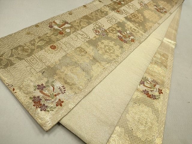 平和屋着物◎佐賀錦 六通柄袋帯 正倉院鳳凰花文 金糸 逸品 DAAH9134mz