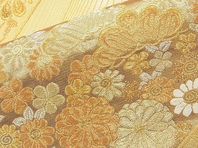 平和屋着物◎六通柄袋帯 唐織 吉祥草花文 金銀糸 逸品 BAAI9475sa