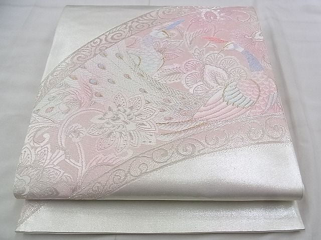 平和屋着物◎六通柄袋帯 唐織 孔雀花唐草文 金銀糸 逸品 BAAJ1062if