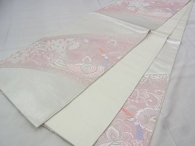 平和屋着物◎六通柄袋帯 唐織 孔雀花唐草文 金銀糸 逸品 BAAJ1062if