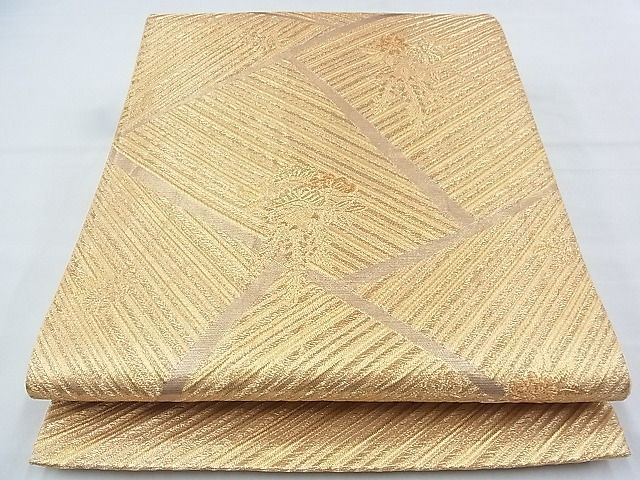 平和屋着物◎六通柄袋帯 切嵌花文 金糸 逸品 BAAI9943ns