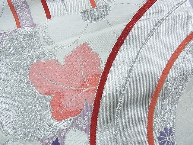 平和屋着物◎六通柄袋帯 唐織 菊水文 錦プラチナ箔 逸品 BAAJ5401ns