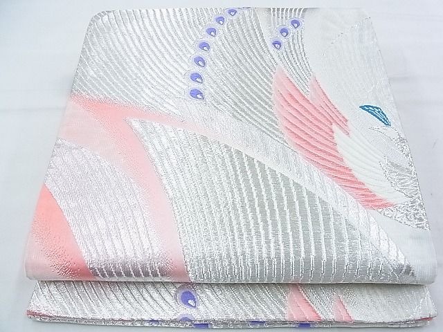 平和屋着物◎六通柄袋帯 唐織 孔雀 銀糸 逸品 BAAJ5508ns