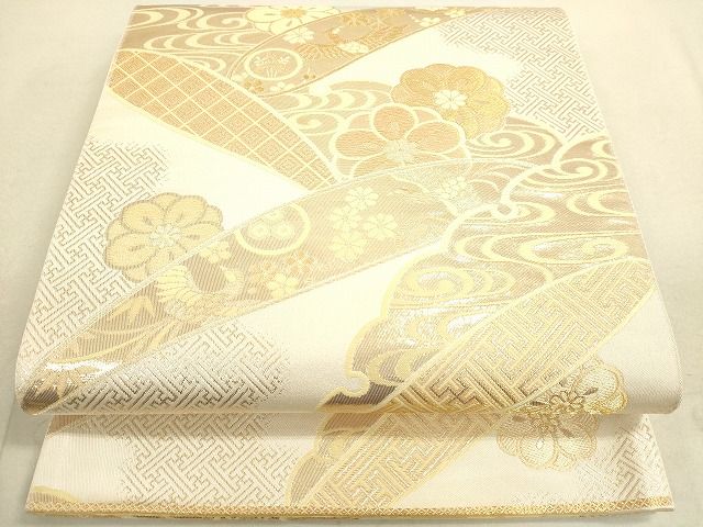 平和屋着物◎六通柄袋帯 鳳凰花文 金糸 DAAH9788tw