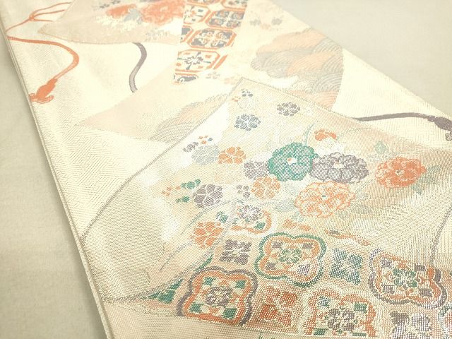 平和屋着物◎佐賀錦 六通柄袋帯 麗華流紙文 銀糸 逸品 DAAH9815tw