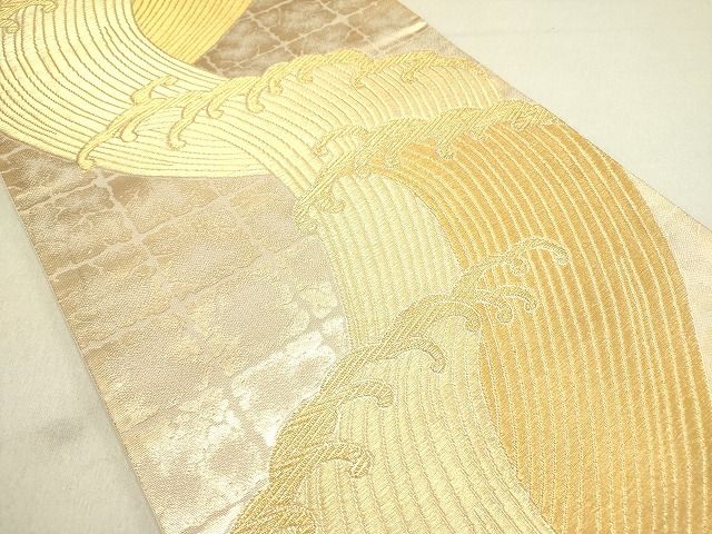 平和屋着物◎六通柄袋帯 立波文 金糸 逸品 DAAH4813yyy