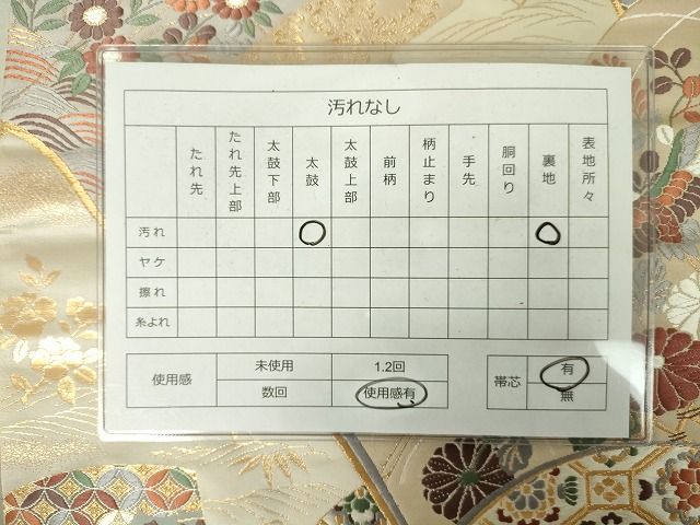 平和屋着物◎六通柄袋帯 唐織 絵本重典雅文 金糸 逸品 DAAG5454jm