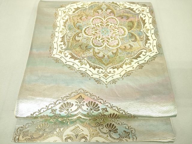 平和屋着物◎六通柄袋帯 正倉院花文 金銀糸 引箔 逸品 DAAG5453jm