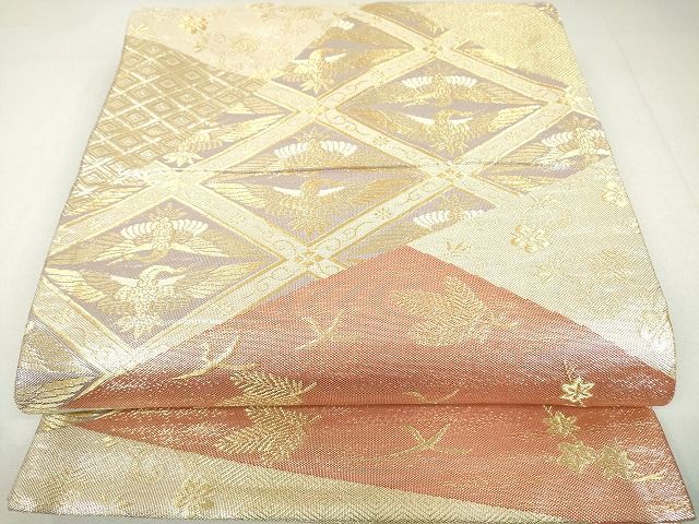 平和屋着物◎佐賀錦 六通柄袋帯 珀凰 切嵌 金糸 逸品 DAAH0374ya