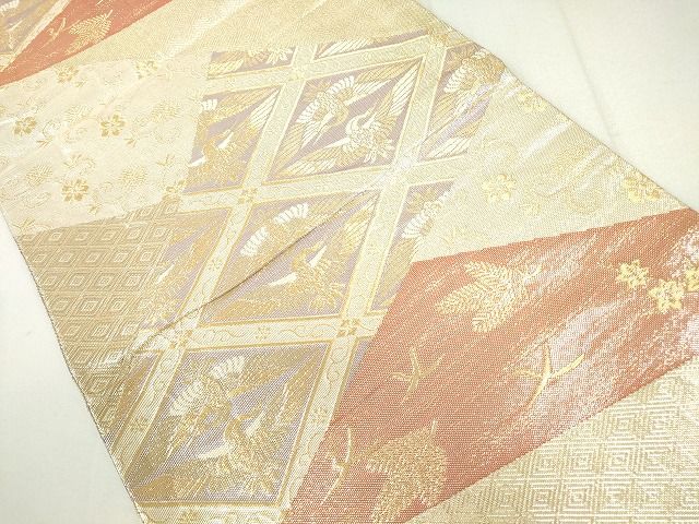 平和屋着物◎佐賀錦 六通柄袋帯 珀凰 切嵌 金糸 逸品 DAAH0374ya