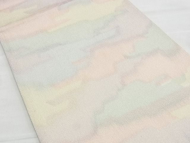 平和屋着物◎全通柄袋帯 砂子綴れ エ霞文様 銀糸 逸品 BAAI6629di