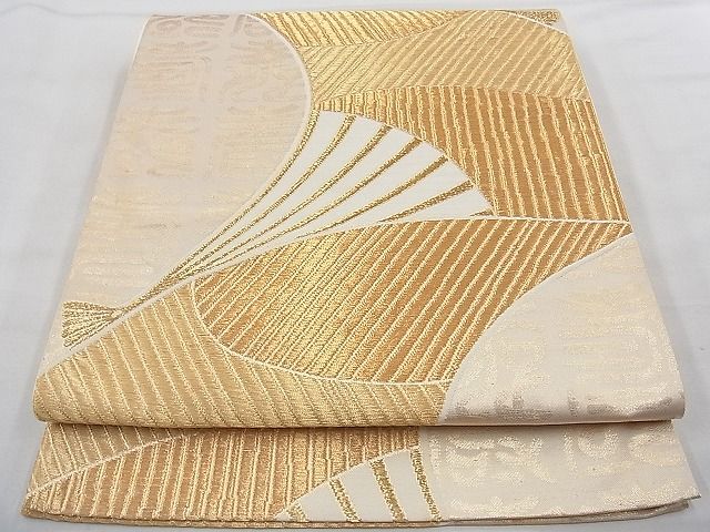 平和屋着物◎六通柄袋帯 扇面流し 金糸 逸品 BAAI6674di