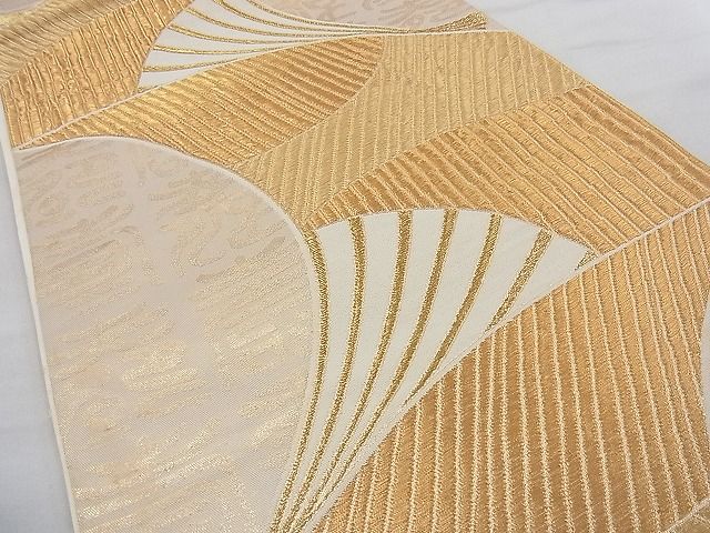 平和屋着物◎六通柄袋帯 扇面流し 金糸 逸品 BAAI6674di