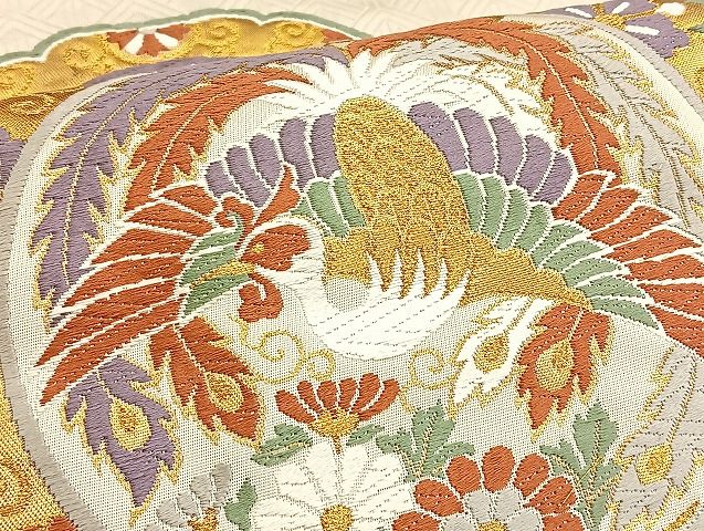 平和屋着物■六通柄袋帯 唐織 天平鏡裏文 金糸 逸品 BAAJ5372ea