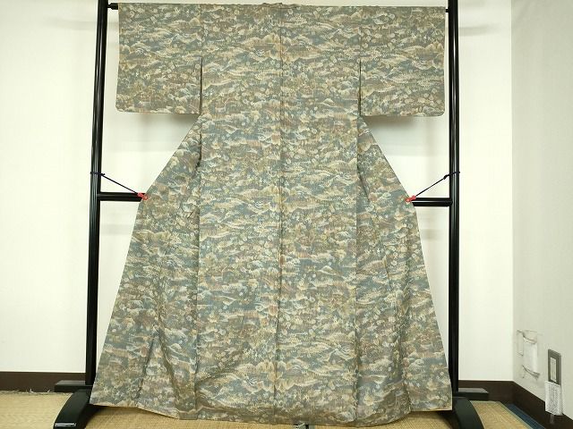 平和屋着物■上質な紬 風景文 逸品 DAAH6265sf