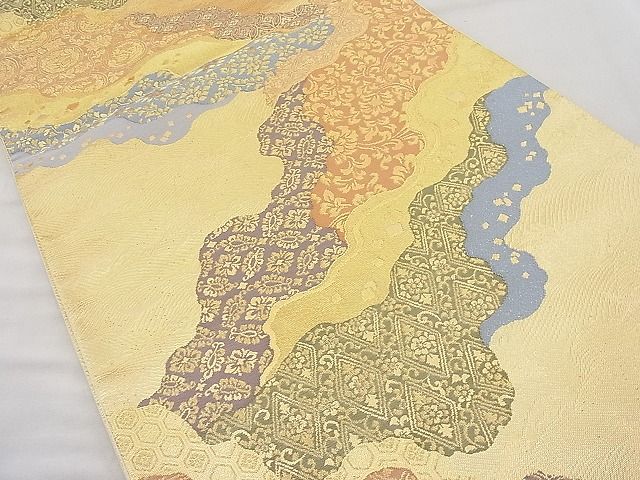 平和屋着物◎六通柄袋帯 道長有職文 金糸 逸品 BAAI9493sa