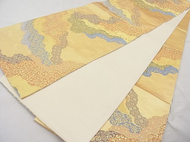 平和屋着物◎六通柄袋帯 道長有職文 金糸 逸品 BAAI9493sa
