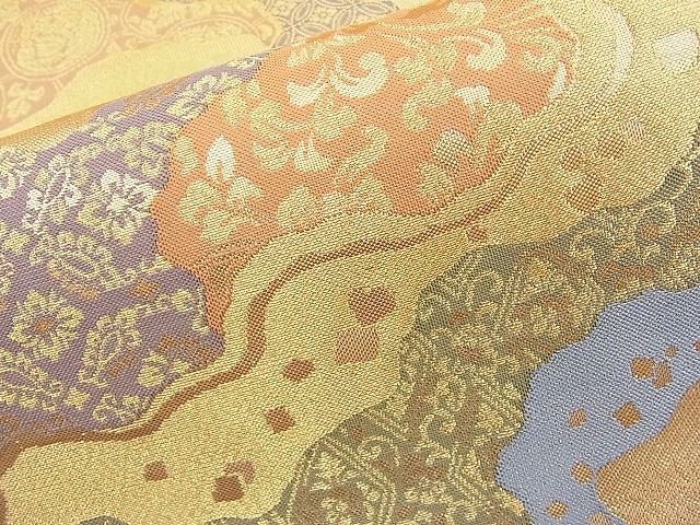 平和屋着物◎六通柄袋帯 道長有職文 金糸 逸品 BAAI9493sa
