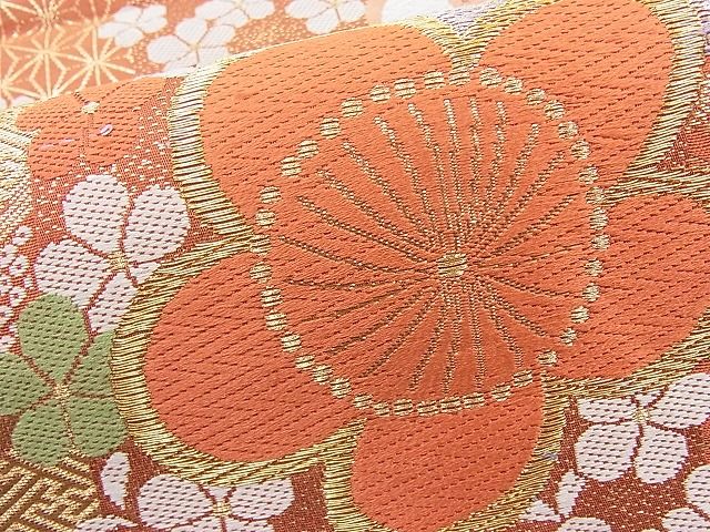 平和屋着物◎佐賀錦 六通柄袋帯 唐織 麗姿梅花文 金糸 逸品 BAAJ6929sa