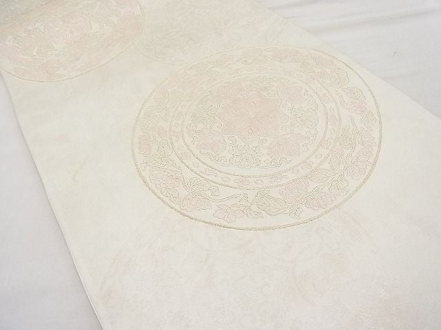 平和屋着物◎六通柄袋帯 草花丸文 金糸 逸品 BAAJ6939sa