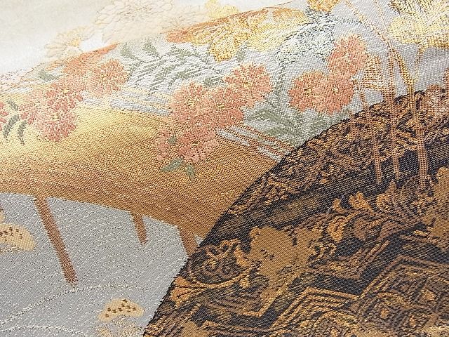 平和屋着物◎佐賀錦 六通柄袋帯 唐織 慶秋橋段文 金銀糸 逸品 BAAJ6937sa