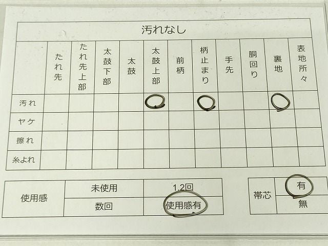 平和屋着物◎太鼓柄袋帯 手描き 枝椿 金彩 逸品 DAAG1467we