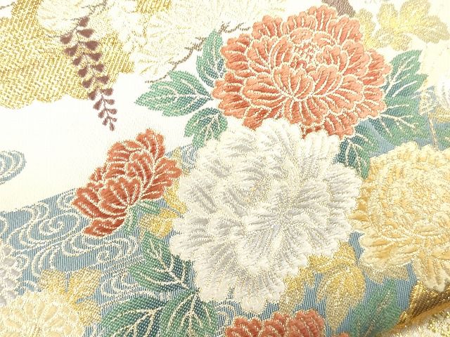 平和屋着物■六通柄袋帯 唐織 艶華風栄文 金糸 逸品 CAAG2763eg