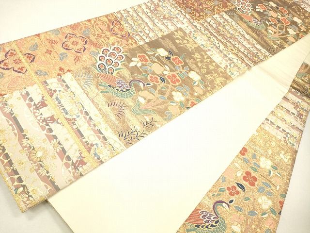 平和屋着物■六通柄袋帯 正倉院花鳥唐草文 金糸 逸品 CAAG2787eg
