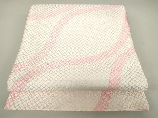 平和屋着物◎六通柄袋帯 唐織 鹿の子 よろけ縞 逸品 DAAG9768op