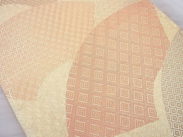 平和屋着物◎佐賀錦 六通柄袋帯 地紙散らし 金糸 逸品 BAAJ0841cm