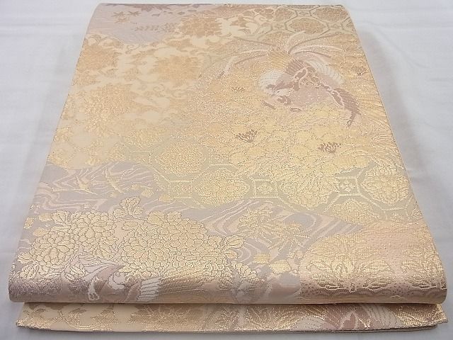 平和屋着物◎六通柄袋帯 鳳凰道長文様 金糸 逸品 BAAJ6718cm