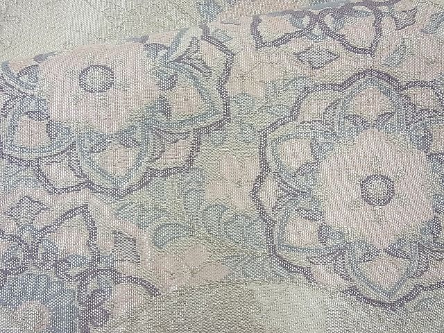 平和屋着物◎佐賀錦 六通柄袋帯 有職地紙散らし 銀糸 逸品 BAAJ6831cm