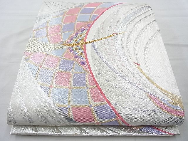 平和屋着物◎九百佐賀錦 六通柄袋帯 飛鶴 金銀糸 逸品 BAAJ6845cm
