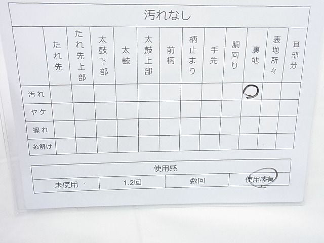 平和屋着物◎六通柄袋帯 短冊琳派草花文 金銀糸 逸品 BAAJ6836cm