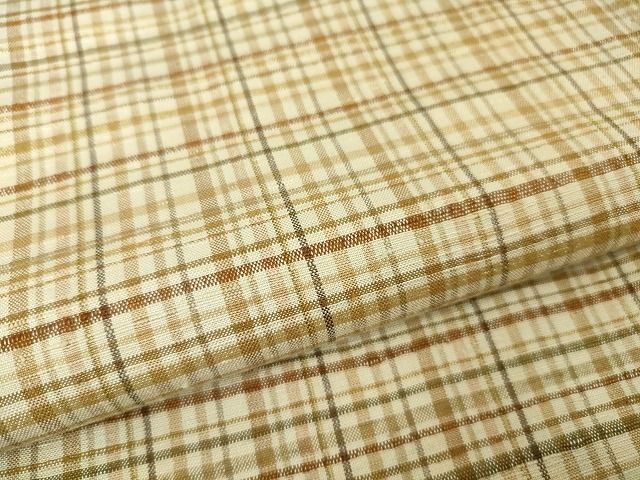 平和屋本店▽希少 人間国宝 志村ふくみ 紬 単衣 格子 たとう紙付き 逸品 DZAA2053kh4